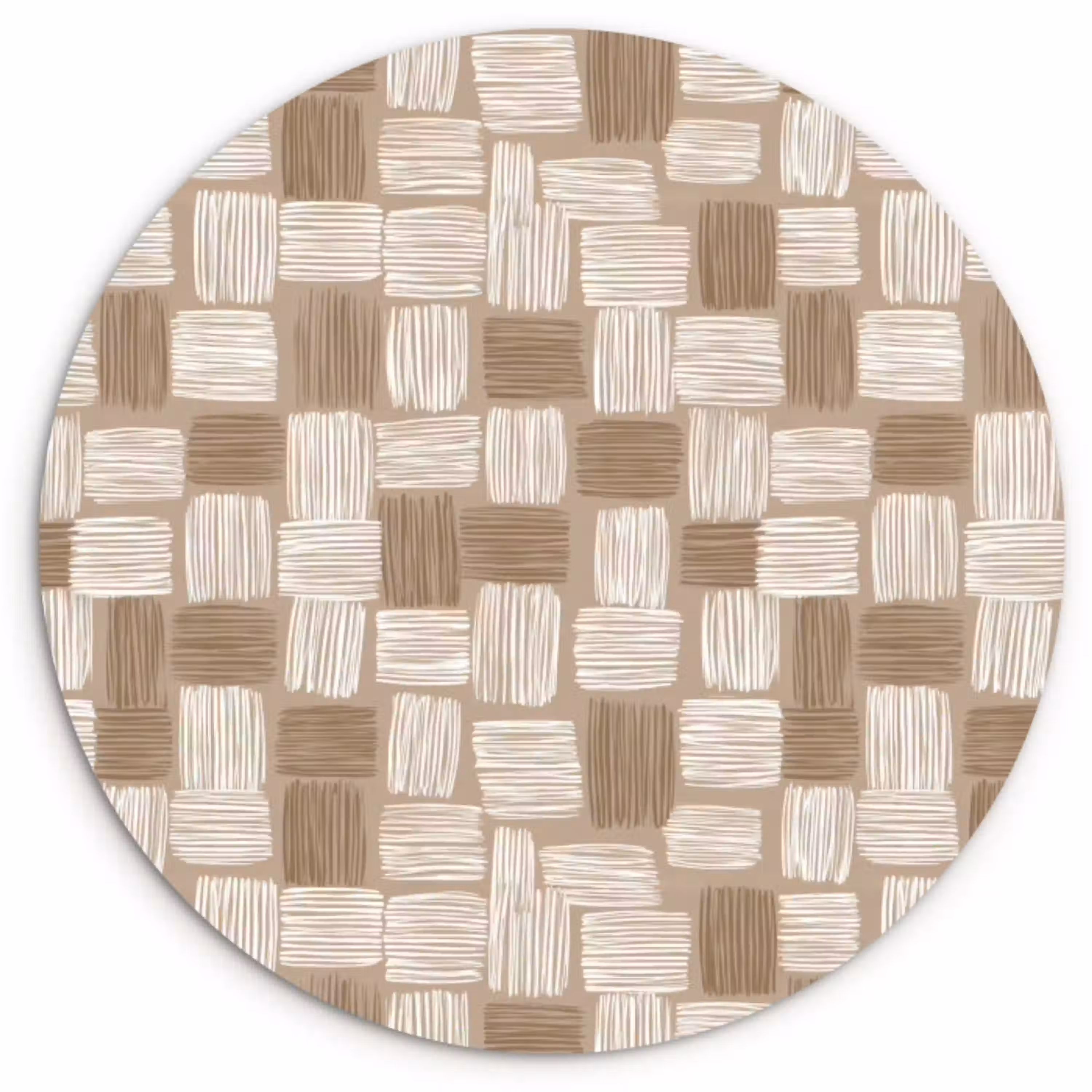 Blok - Patroon - Bruin Wandcirkel kunststof plaat 5mm dik klein 188 -3d