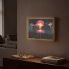 Stad - Gebouwen - Zon - Geel Light Box met batterij (Wandlamp) middel -sfeer1