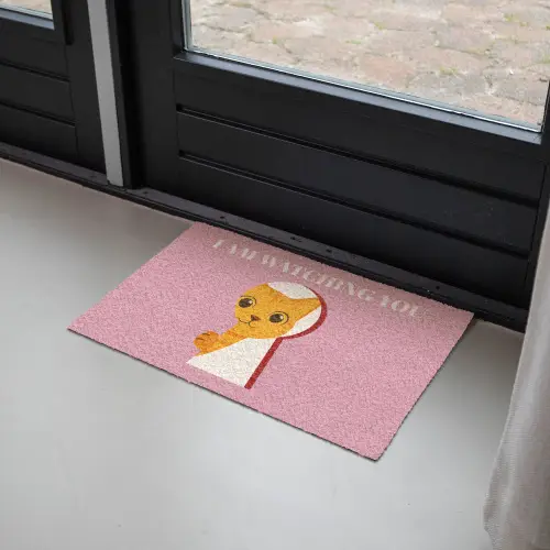 Cat - Quote  - Pink Deurmat klein -sfeer2