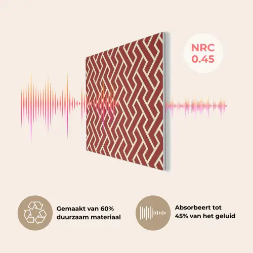 Rood - Beige - Patroon - Lijnen PET vilt klein 837 -USP_NL