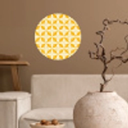 Patroon - Retro - Geel Wandcirkel behangsticker klein 186 -sfeer1