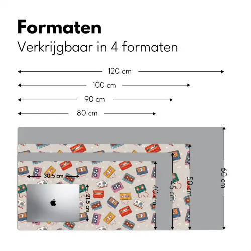 Muziek - Cassette - Patroon Muismat XXL klein 681 -sfeer5