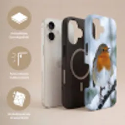 Roodborstje - Tak - Sneeuw - Winter - Levendig Toughcase MagSafe Apple iPhone 17 klein -USP_Lagen_DE