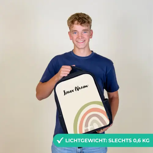 Ruwe regenboog pastel Rugzak - Zwart middel -sfeer7_NL