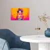 Bloemen - Vrouw - Kimono - Roze poster papier klein -sfeer3