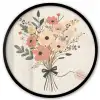 Bloemen - Quote - Beige - Lint Fotolijst rond zonder passe partout klein -3d