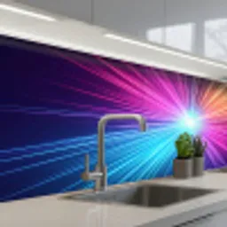 Abstract - Light - Burst - Modern - Colorful keuken achterwand 2 middel -3d_schuin