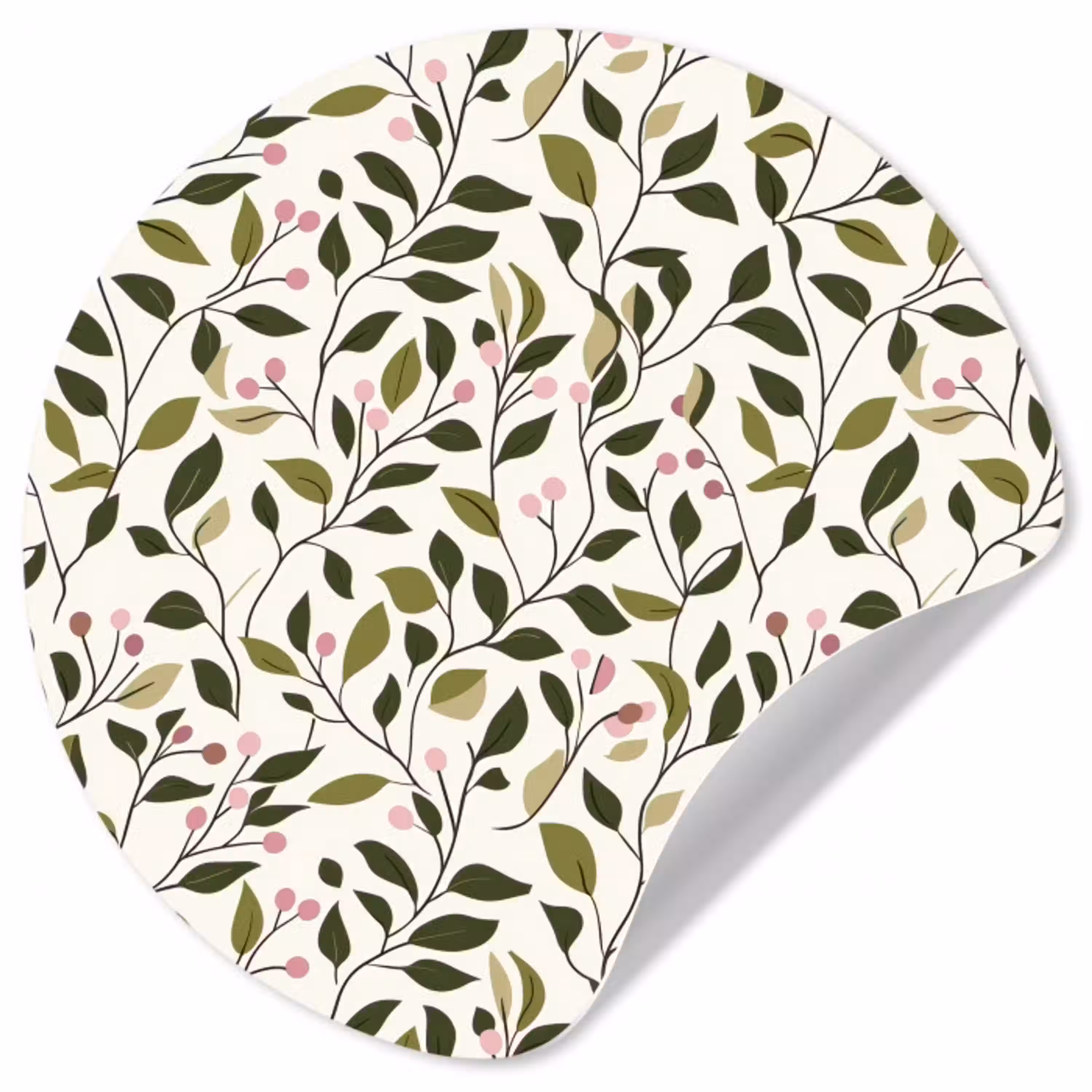 Bladeren - Bessen - Roze Wandcirkel behangsticker klein 186 -3d
