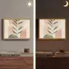 Modern - Roze - Groen - Natuur - Aesthetic Light Box met batterij (Wandlamp) middel -sfeer3