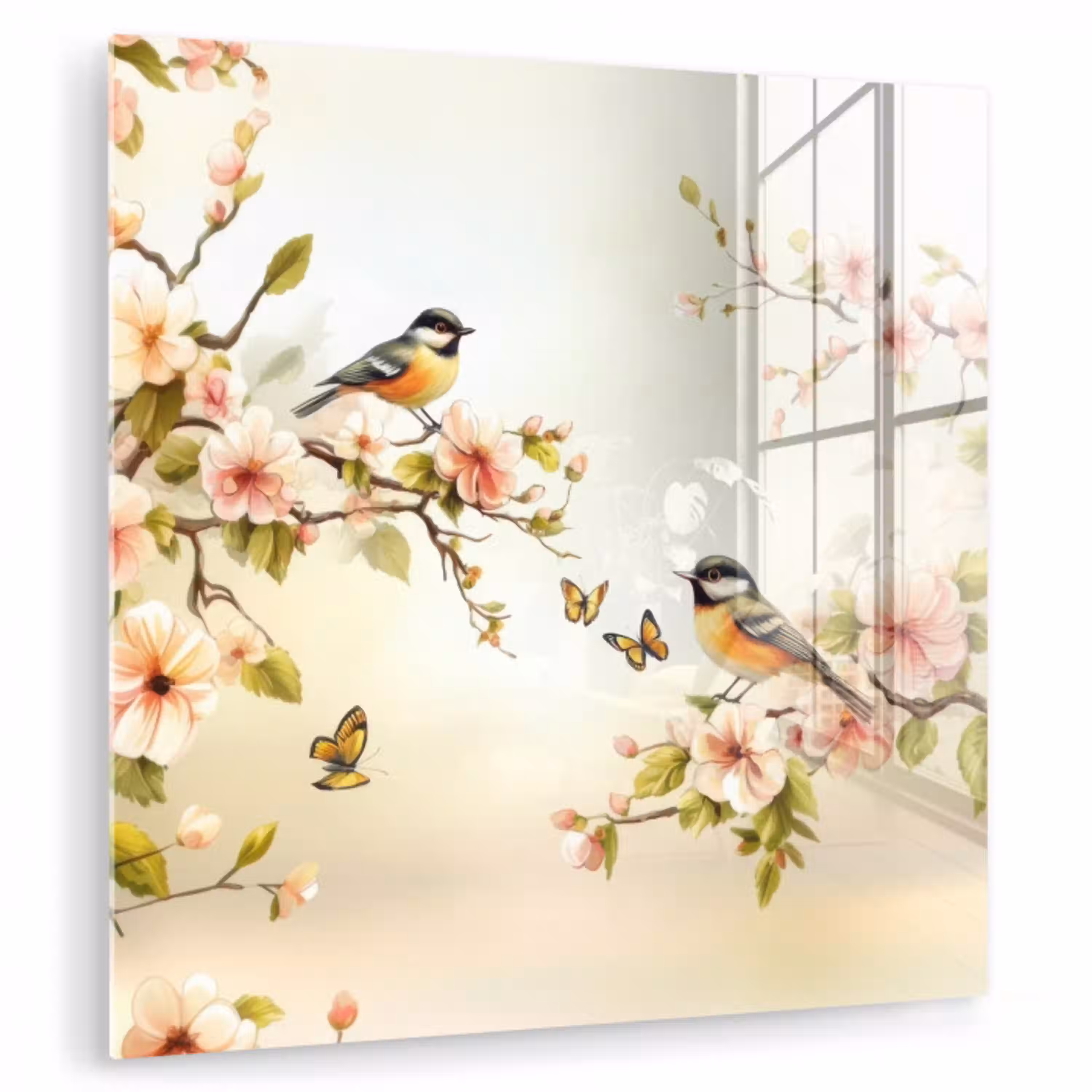 Takken - Bloemen - Vogeltjes - Roze plexiglas 5mm klein -zzzproduct_nieuw