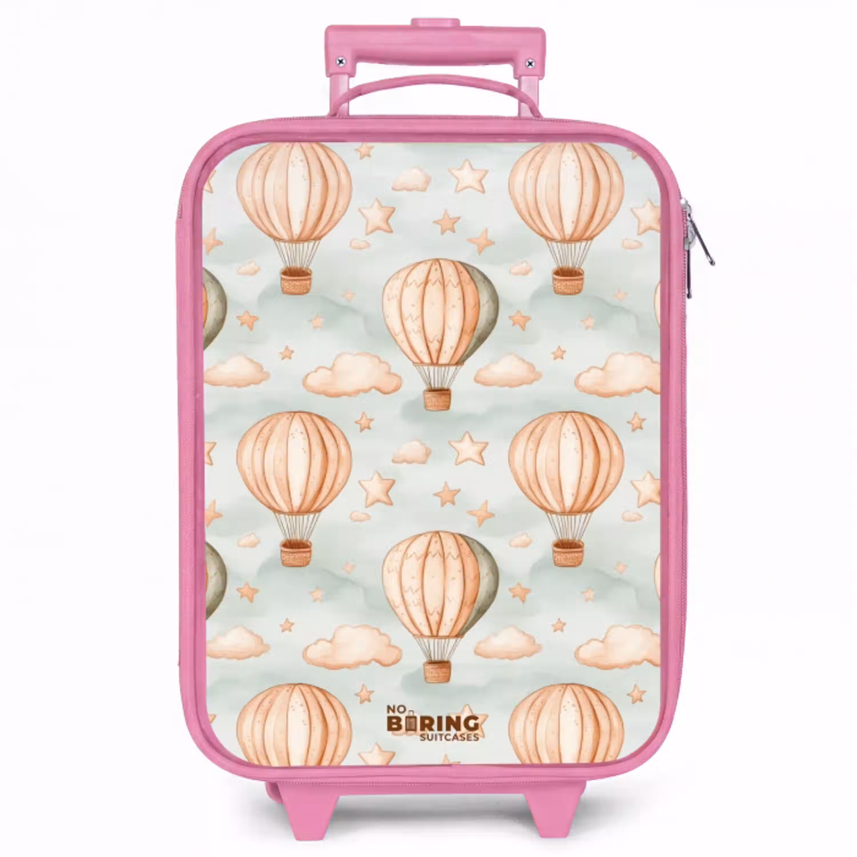Vintage luchtballonnen in sepia met wolken en sterren Kinderkoffer - Roze klein -zzz_website3d