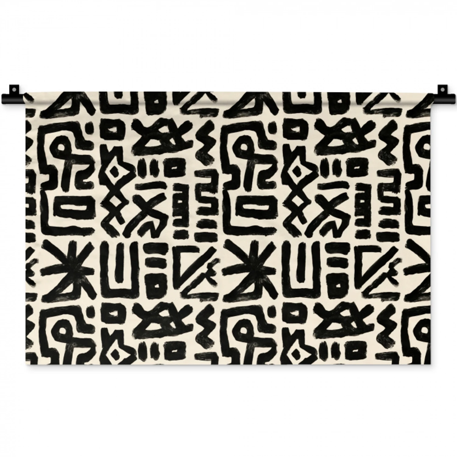 Geometrisch - Figuren - Zwart Wandkleed katoen klein 269 -zz3d