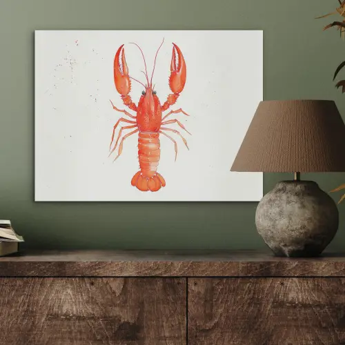 Kreeft - Waterverf - Aquarel - Oranje PET vilt klein -sfeer2