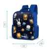 Dieren - Astronaut - Planeten - Sterren Kinderrugzak - Blauw middel -productfoto_formaten