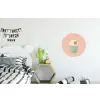 Bakje - Ijs - Aardbei - Roze Wandcirkel aluminium klein -kinderkamer