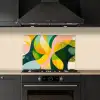 Abstract - Geel - Roze - Groen keuken achterwand spatscherm klein -sfeer1