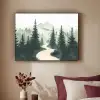 Pad - Bomen - Bos - Illustratie Textielframe zwart klein -sfeer1