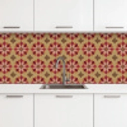 Bloemen - Retro - Groen keuken achterwand 2 middel 871 -3d