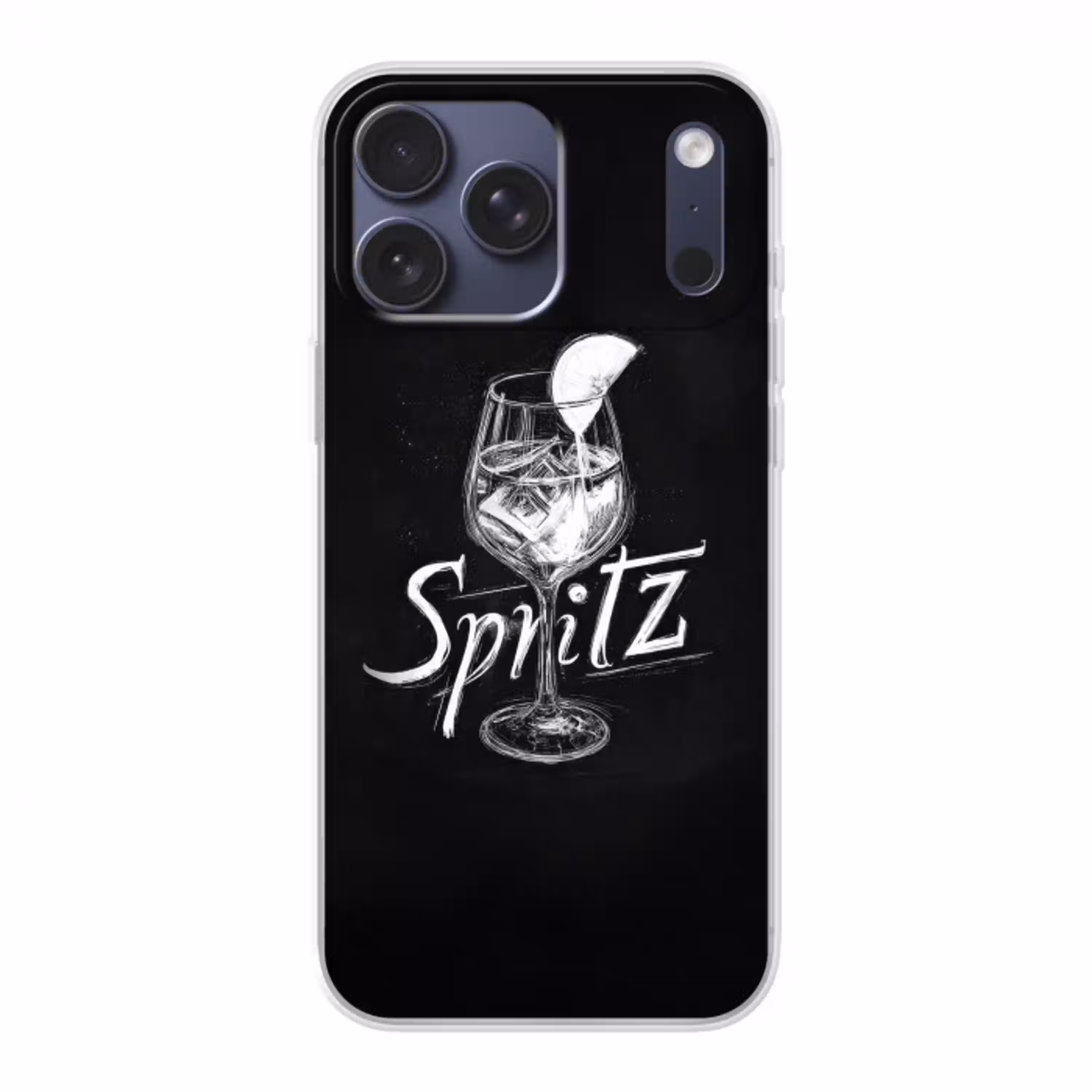 Glas spritz - Krijtletters - Ijsblokjes - Citroen Telefoonhoesje iPhone 17 Pro Max klein -3d