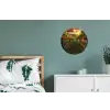 Wijngaard - Druiven - Zonsondergang Wandcirkel aluminium klein -slaapkamer