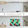 Appels - Water - Turquoise keuken achterwand spatscherm klein 900 -voor_na_NL