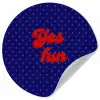 Yes fun - Rood - Blauw - Stippen Wandcirkel behangsticker klein -3d