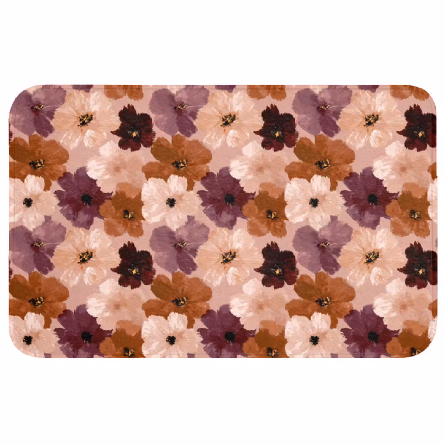 Wc Mat - Bloemen - Abstract - Aardetinten
