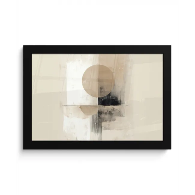 Cirkel - Compositie - Diepte - Beige fotolijst zwart zonder passe partout klein -3d