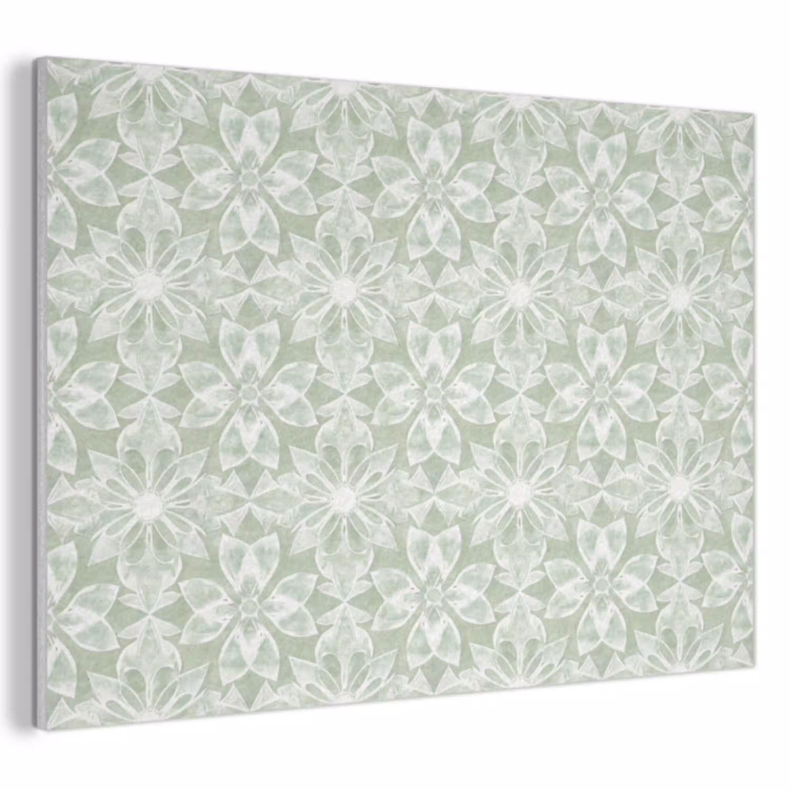 Saliegroen - Symmetrisch - Mandala - Ornament - Patroon PET vilt klein 837 -3d