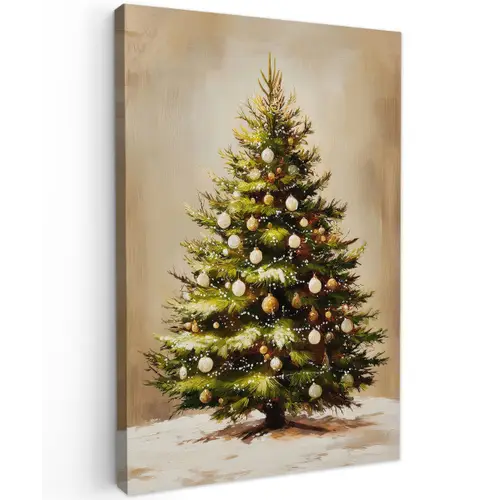 Kerst - Sfeer - Groen Tuinposter op houten frame 2 cm dik klein -3d