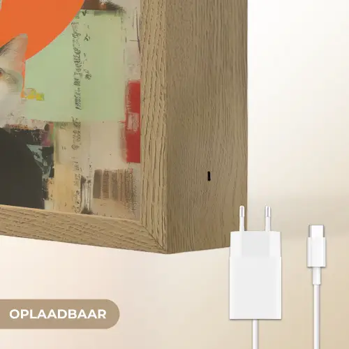 Vrouw - Bril - Strik - Retro Light Box met batterij (Wandlamp) middel -USP_websiteoplaadbaarNL