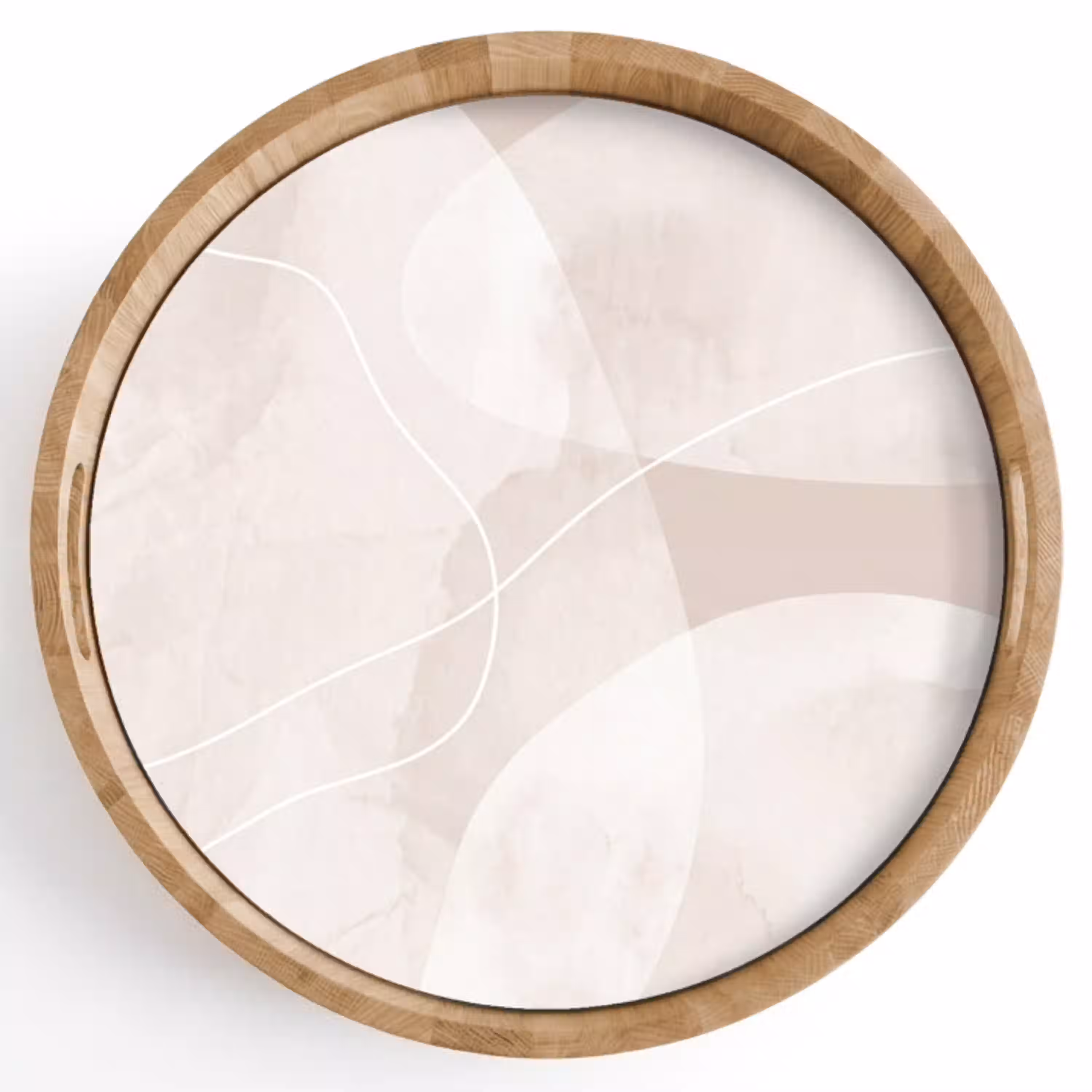 Kunst - Lijnen - Modern Dienblad Rond middel -z3d_shopping