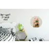 Boeken - Stapel - Bloemen - Kleurrijk Wandcirkel aluminium klein -kinderkamer