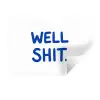 Blauw - Quote - Wit Muursticker klein -3d