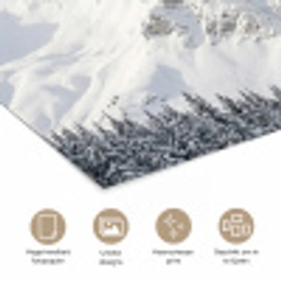 Berg - Sneeuw - Winter - Natuur - Wit poster papier klein -closeup_NL