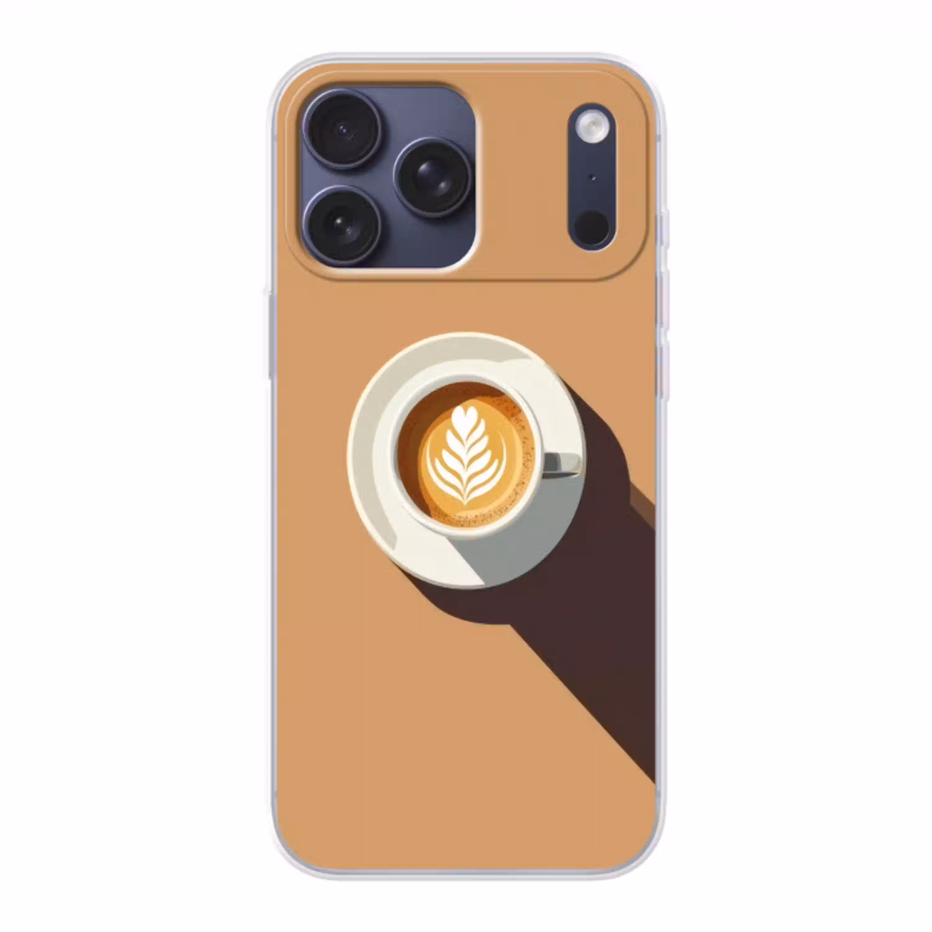 Cappuccino - Kop - Schotel - Minimalitisch Telefoonhoesje iPhone 17 Pro Max klein -3d