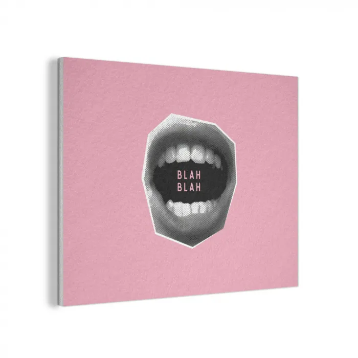 Mond - BLAH BLAH - Roze PET vilt klein -3d