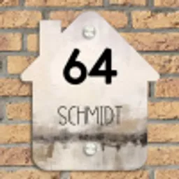 Geschilderd - Modern Naambord Huisje klein -sfeer5