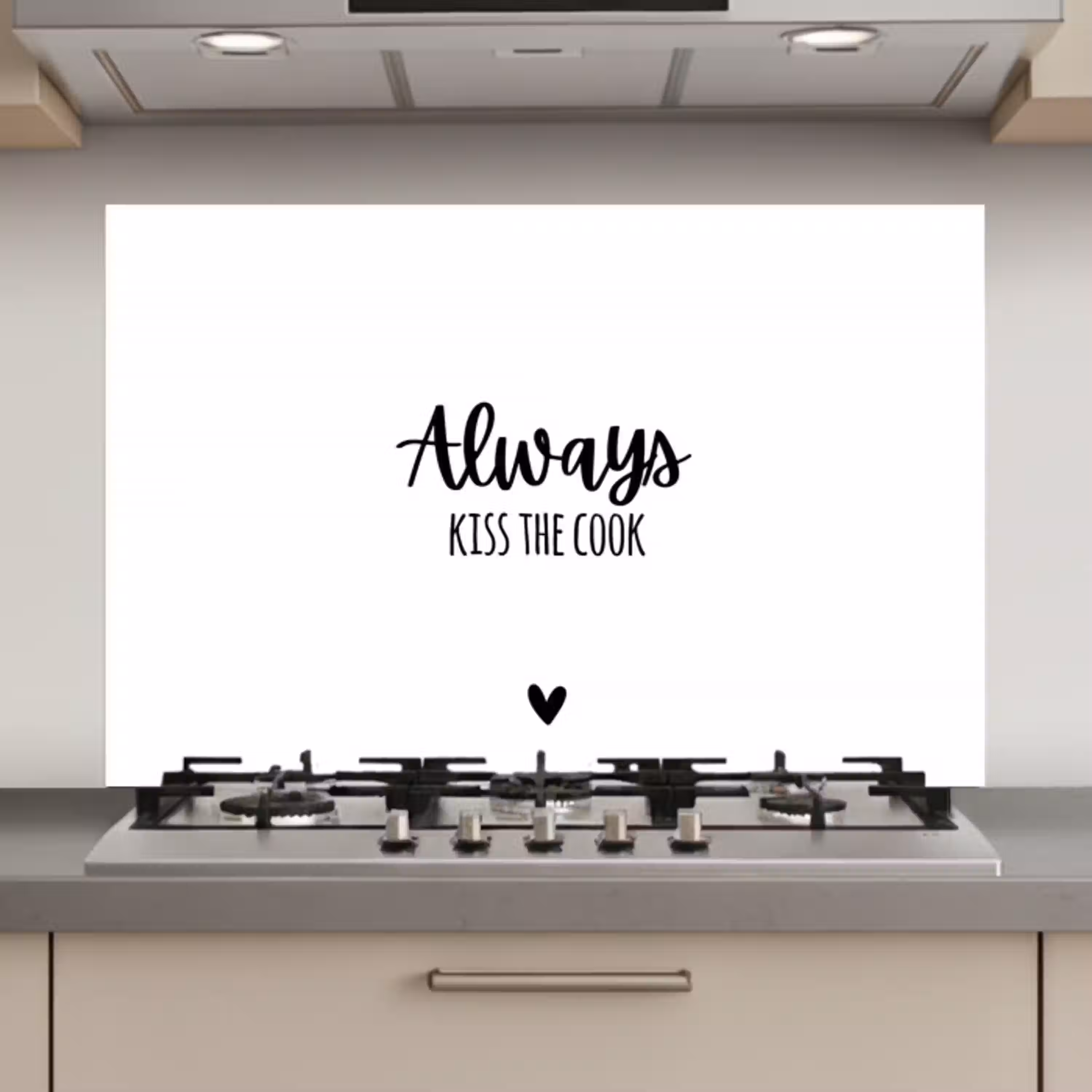 Always kiss the cook - Koken - Kok - Keuken - Spreuken keuken achterwand spatscherm klein -3d_website