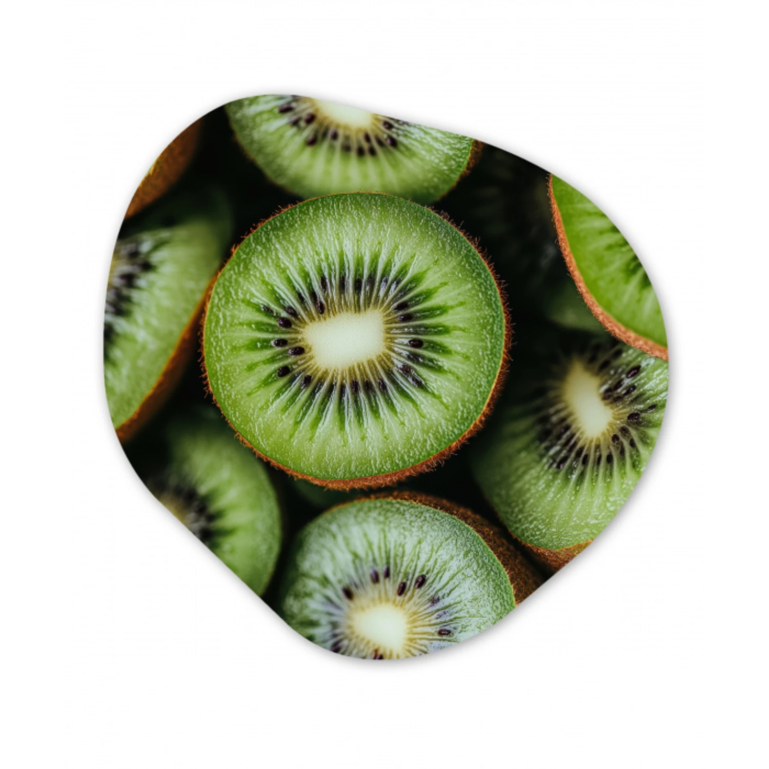 Kiwi - Fruit - Groen Wandcirkel Organisch Aluminium middel -3d
