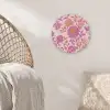 Bloemenpatroon - Roze - Oranje - Bloemen Akoestische PET Vilt - Rond klein -sfeer4