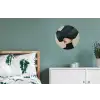 Vrouw - Groen - Hoed Wandcirkel aluminium klein -slaapkamer