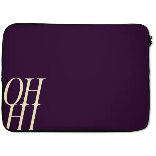 Oh hi - Paars - Cursief laptophoes neopreen klein -zkaufland3dotto