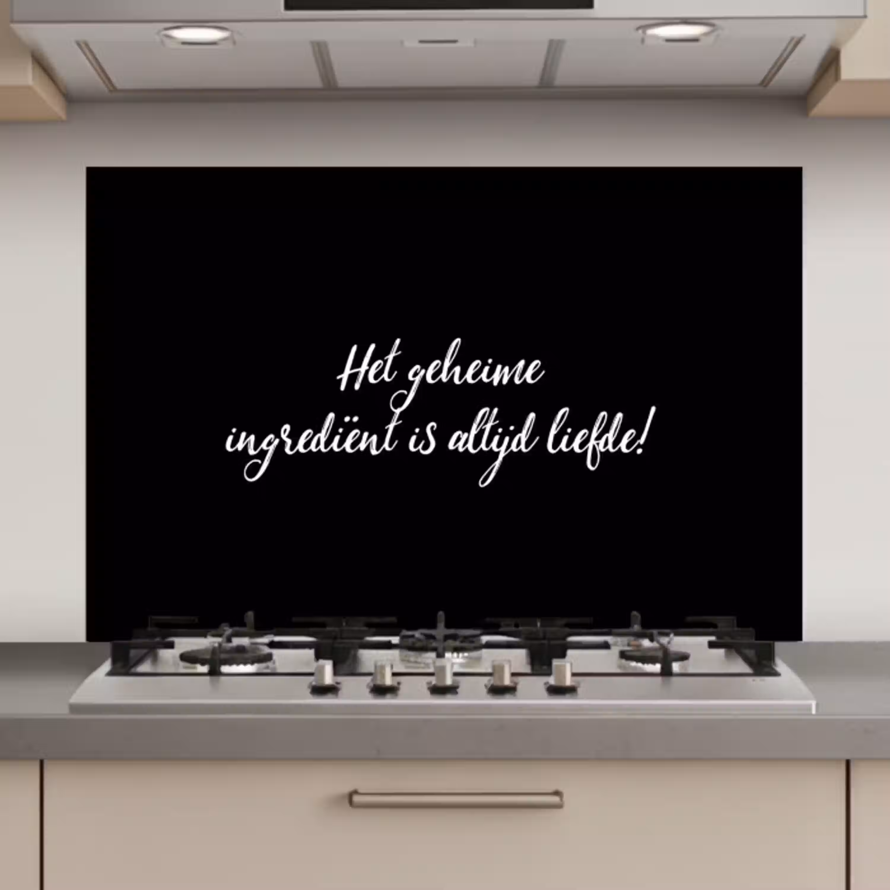 Quotes - Koken - Het geheime ingrediënt is altijd liefde! - Spreuken - Liefde keuken achterwand spatscherm klein -3d_website