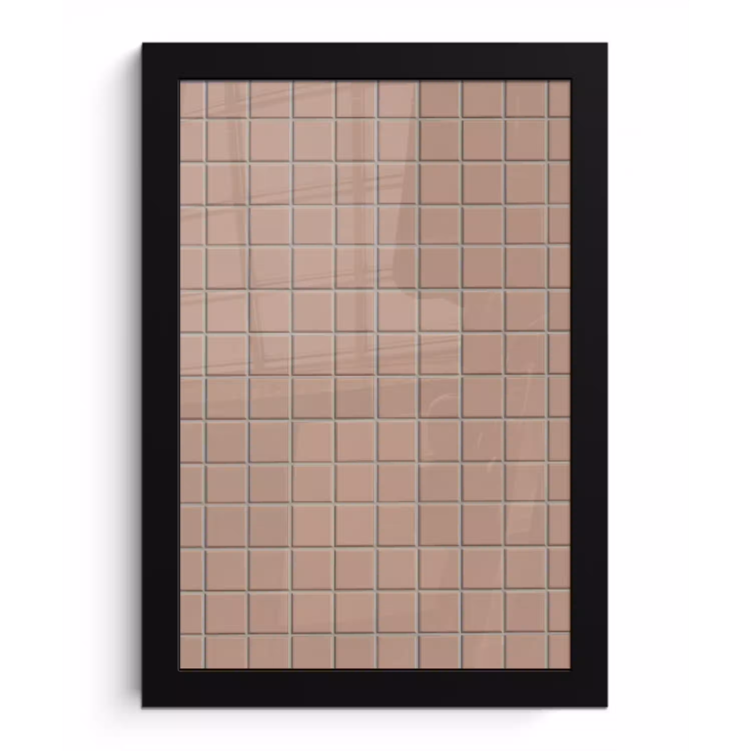 Patroon - Tegel - Oudroze fotolijst zwart zonder passe partout klein 224 -3d