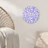 Patronen - Beige - Blauw - Lijnen Wandcirkel plexiglas klein 852 -sfeer5
