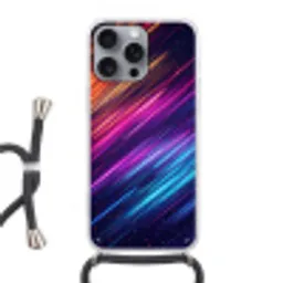 Snelheid - Kosmos - Kleurrijk Hoesje iPhone 16 Pro Max met koord klein -3d
