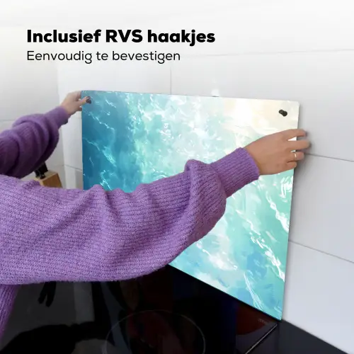 Schildpad - Zee - Blauw - Schittering Inductie beschemer met haakjes klein -ky-ophangen-nl