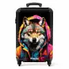Vos met kleurrijke jas en verfspetters NBS - Handbagage koffer - Unisex middel -productfoto_recht