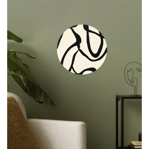 Abstract - Lijnen - Modern - Beige Wandcirkel behangsticker klein -sfeer2